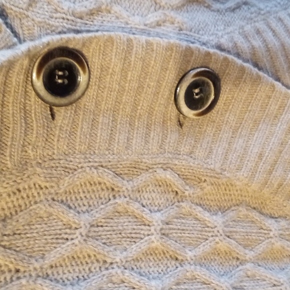 Hekka & CO in Italy Tan Wool Cashmere Blend 2 Button Ribbed Collar Cardigan M - Picture 3 of 4